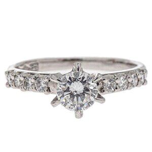 Ring Pt900 Diamond Silver #48 Jewelry 155804